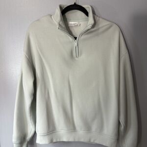 Women's Cream Zip-Up Top
